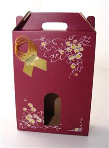 3er Tragkarton weinrot