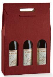 3er Tragkarton weinrot